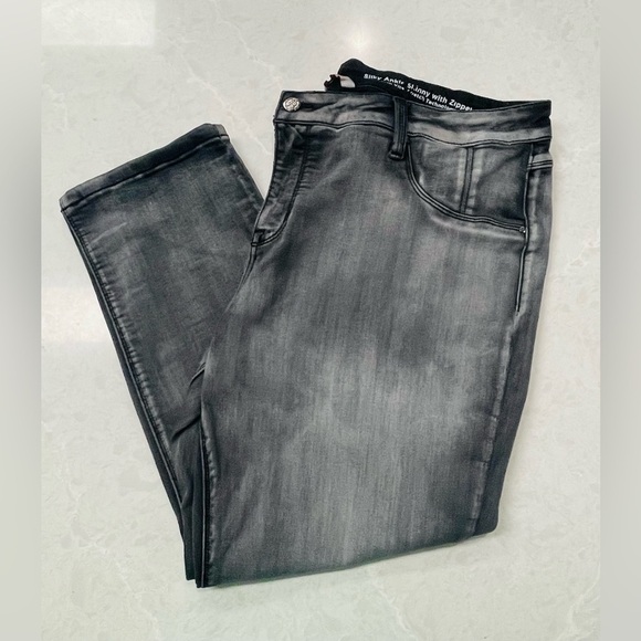 Laurie Felt Petite Silky Denim Colored Zip Fly Skinny Jeans Gray XLP - Picture 5 of 11